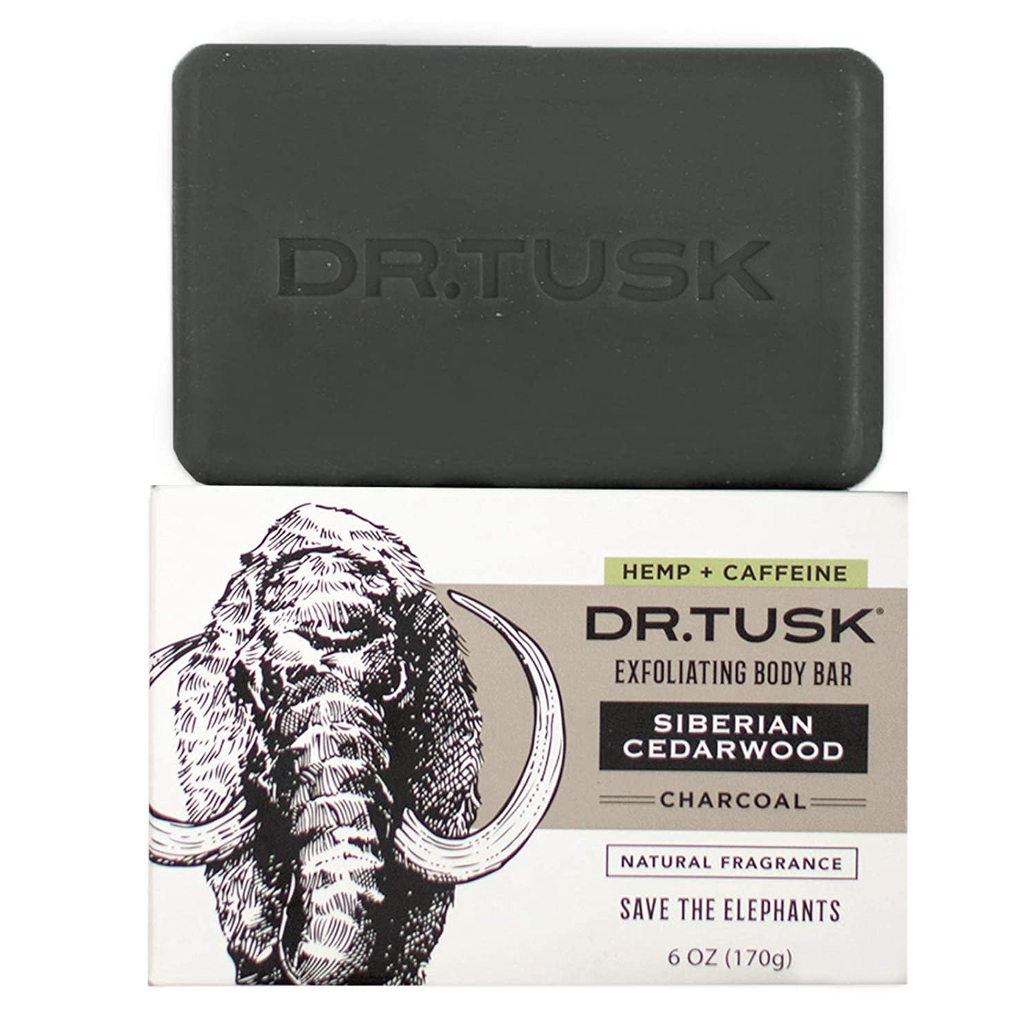 DR TUSK Charcoal Bar Soap for Men Natural Cedar Body Soap Bar with Hemp