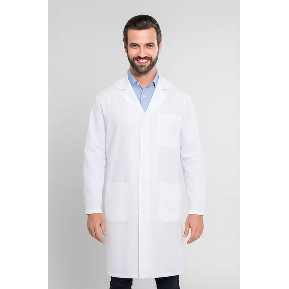 DR Unifroms® Poly-Cotton Unisex Lab Coat, White Lab Coat, Lightweight Durable (60% Cotton, 40% Polyester)