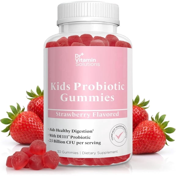 DR Vitamin Solutions Kids Organic Vegan Probiotic Gummies for Digestive Support, 30 Count