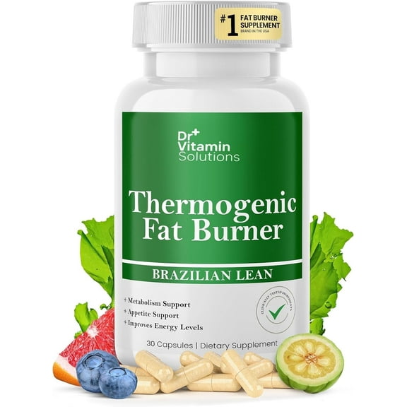 DR VITAMIN SOLUTIONS Thermogenic Fat Burner for Women and Men - Appetite Suppressant for Weight Loss - Includes Green Tea Extracts for Bloat Relief - Metabolism Booster - 30 Weight Loss Pills