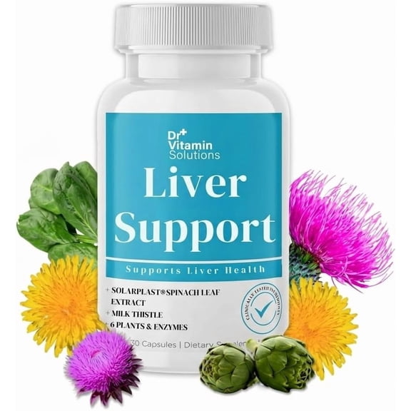 DR Vitamin Solutions Liver Support Capsules with Milk Thistle & Enzymes for Liver Health, 30 Count
