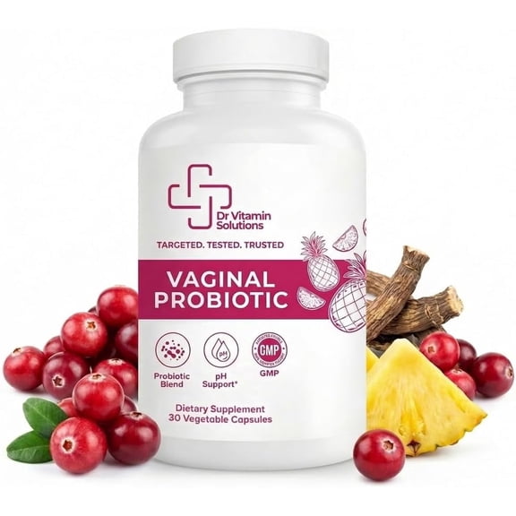 DR Vitamin Solutions Vaginal Probiotics for Women, pH Balance and Microbiome Support, 30 Capsules
