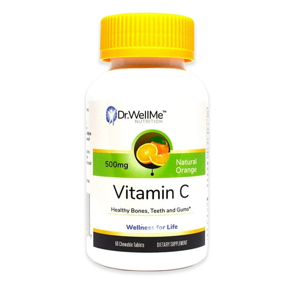 DR WELLME NUTRITION 1000mg Vitamin C Tablets with Rose HIPS for Kids & Adults Provides Immune and Bone Support | Made in The USA by Doctors of Pharmacy | 60ct