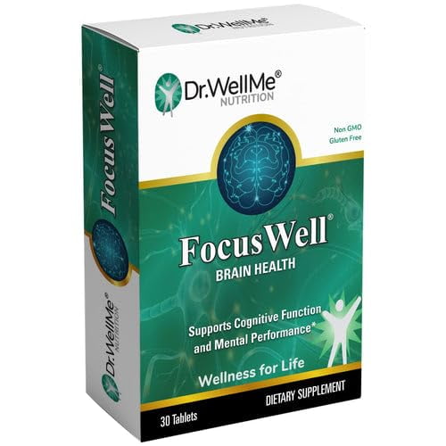 DR WELLME NUTRITION FocusWell Brain Health Supplement - Memory, Mental Clarity & Energy - Vitamins, Minerals & Phyto-Nutrients - Non-GMO, Gluten-Free - 30 Tablet