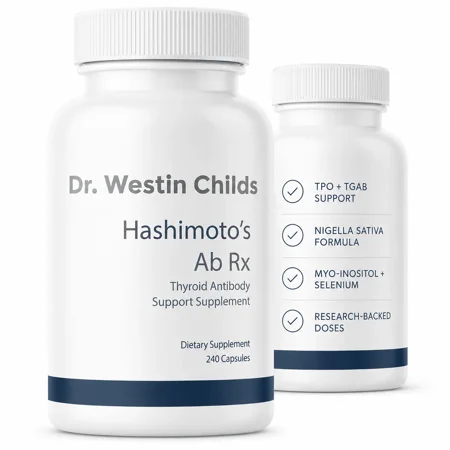 DR. WESTIN CHILDS Hashimoto’s Ab Rx | Thyroid Antibody Support with Black Seed Oil, 3% Thymoquinone & Vitamin D3 (60 Servings)