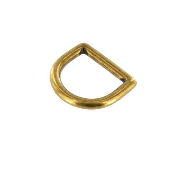 DR0 Antique Brass, D-Ring, Solid Brass-LL, Multiple Sizes