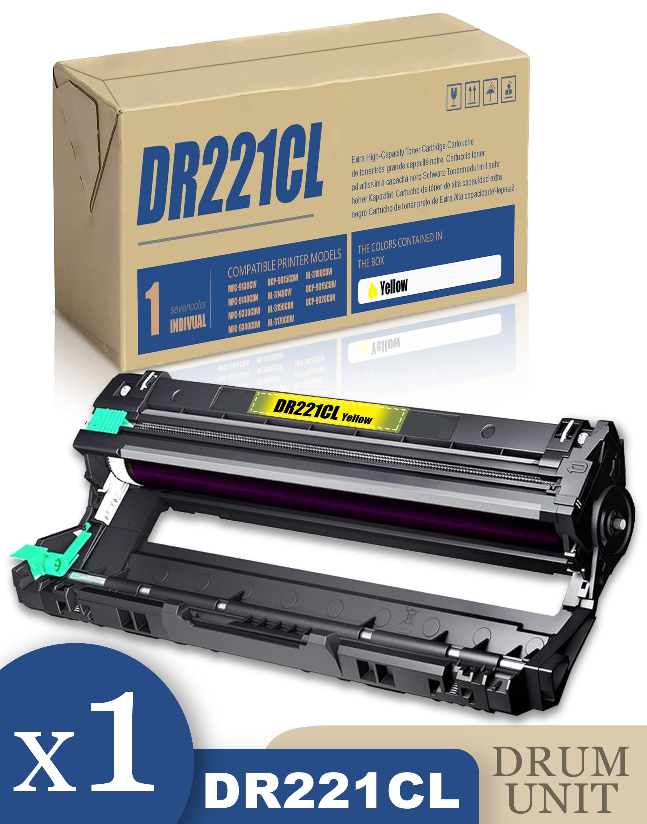 DR221CL DR221 DR221 DR221CL 1Pack Yellow Drum Unit Compatible for