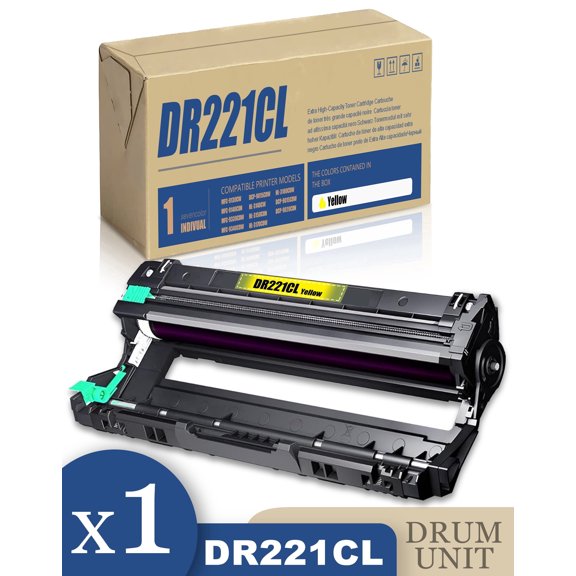 DR221CL DR-221 DR221 DR-221CL 1-Pack Yellow Drum Unit Compatible for Brother DR221CL Imaging for HL-3180CDW DCP-9015CDW DCP-9020CDN Printer