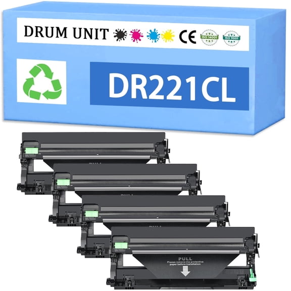 DR221CL Drum Unit Replacement for Brother DR221 DR-221CL Imaging Drum 4-pack set Compatible for MFC-9130CW 9340CDW 9330CDW HL-3140CW 3150CDN 3170CDW DCP-9020CDN Printer