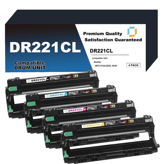 DR221CL Drum Unit Replacement Compatible for Brother DR221CL 4 Pack to use with MFC-9130CW, MFC-9330CDW, MFC-9340CDW, HL-3140CW, HL-3150CDN, HL-3170CDW, DCP-9020CDN, HL-3180CDW Printer