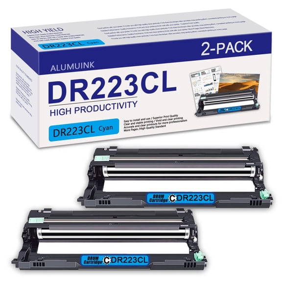 DR223CL DR-223CL Drum Cyan 2 Pack Replacement for Brother DCP-L3510CDW L3550CDW Printer.