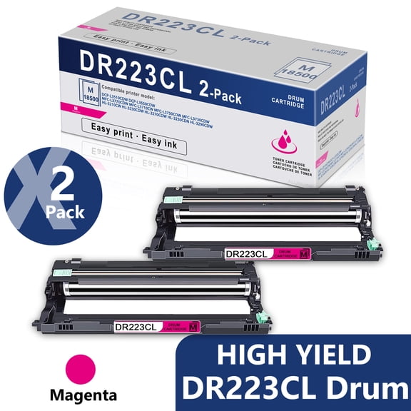 DR223CL DR-223CL Drum Magenta 2 Pack Replacement for Brother DCP-L3510CDW L3550CDW Printer.
