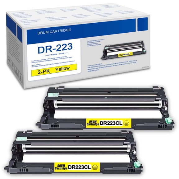 DR223CL Drum 2 Pack Yellow Replacement for Brother DR-223CL Drum HL-3210CW 3230CDW Printer.