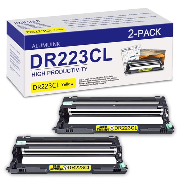DR223CL Drum 2 Pack Yellow Replacement for Brother DR-223CL Drum HL-3210CW 3230CDW Printer.