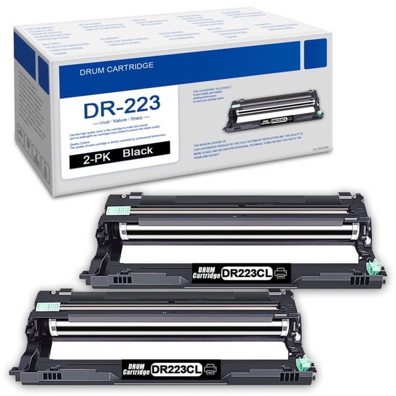 DR223CL Drum Black 2 Pack High Yield 185,00 Replacement for Brother HL-3210CW 3230CDW Printer.
