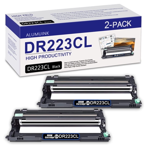 DR223CL Drum Black 2 Pack High Yield 185,00 Replacement for Brother HL-3210CW 3230CDW Printer.