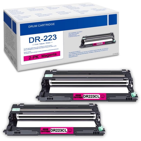 DR223CL Drum Replacement for Brother HL-3210CW 3230CDW Printer 2 Pack Magenta.