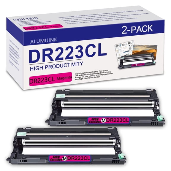 DR223CL Drum Replacement for Brother HL-3210CW 3230CDW Printer 2 Pack Magenta.