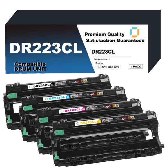 DR223CL Drum Unit Replacement Compatible for Brother DR223CL 4 Pack to use with HL-L3210CW, HL-L3230CDW, HL-L3270CDW, HL-L3290CDW, MFC-L3710CW, MFC-L3750CDW, MFC-L3770CDW Printer