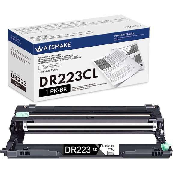 DR223CL Drum Unit Compatible for Brother DR 223CL Drum for MFC-L3770CDW HL-L3210CW Printer (1BK)