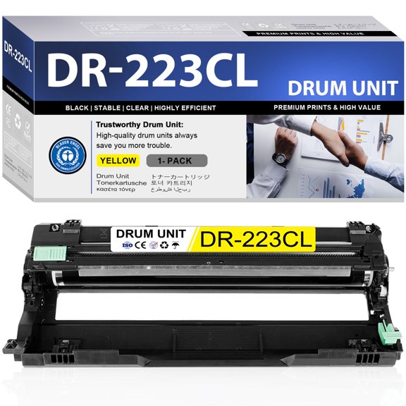 DR223CL Drum Unit Compatible for Brother DR-223CL Drum Unit for MFC-L3750CDW MFC-L3770CDW Printer (Yellow)