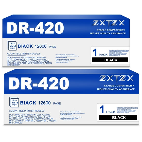 DR420 Drum Compatible for Brother DR420 Drum Unit HL-2270DW DCP-7065DN Printer 2 Pack