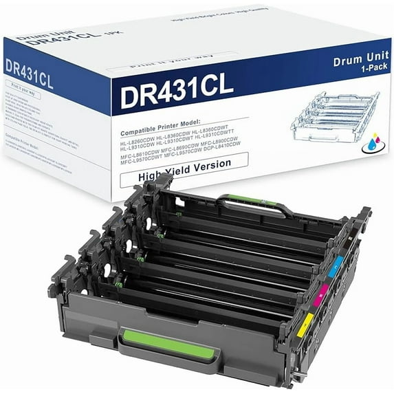 DR431CL Drum Unit 30,000 Pages DR-431CL Replacement for Brother DR431 Work with MFC-L8900CDW Drum HL-L8360CDW HL-L8260CDW MFC-L8610CDW(DR 431CL 1-Pack; Toner Not Included)