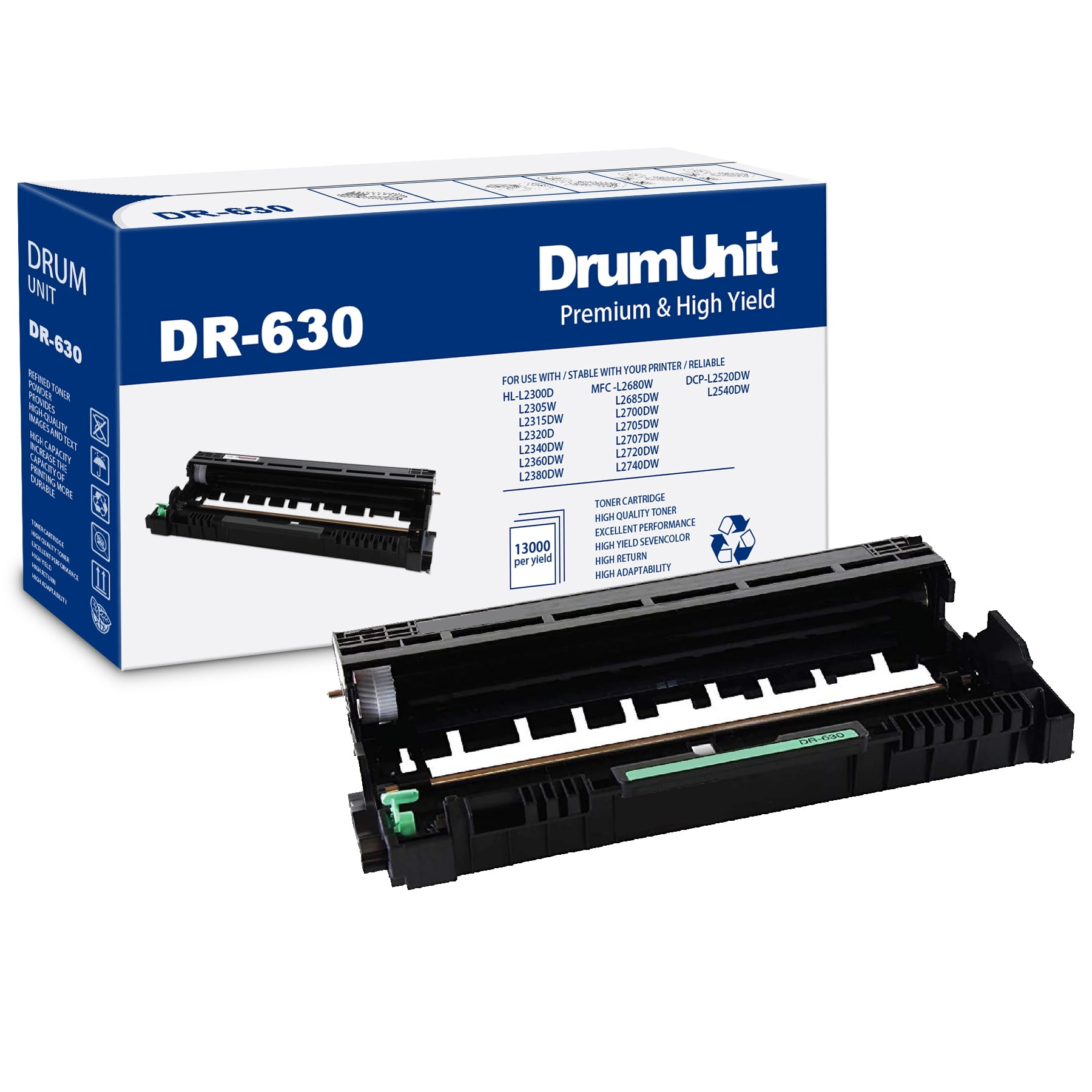 DR630 Drum Unit Yields Up To 13,000 Pages Black Replacement for Brother