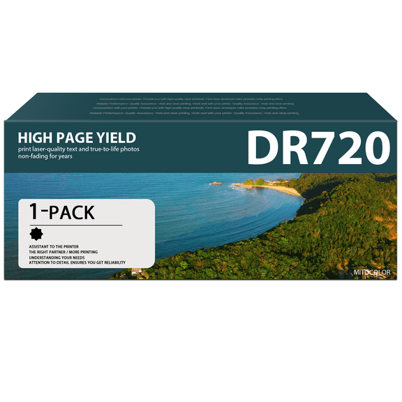 DR720 DR-720 DR 720 Black Drum Unit Compatible Replacement for Brother DR720 HL-5440D 6180DW/DWT DCP-8110DN 8150DN MFC-8910DW 8950DW/DWT Series Printer - Toner Not Include
