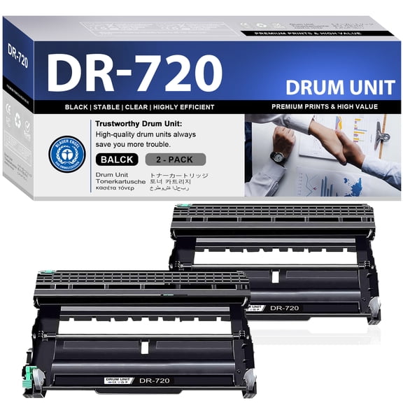 DR720 Drum Unit Black Compatible for Brother DR-720 Drum for MFC-8910DW MFC-8950DW MFC-8950DWT Printer(2 Pack)