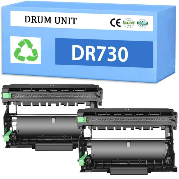 DR730 DR-730 Drum Unit 12000 Pages, Compatible for Brother HL-L2350DW L2390DW L2395DW HL-L2370DW DCP-L2550DW MFC-L2710DW L2750DW Printer Drum,2,black