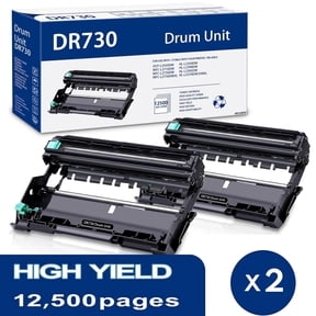 DR730 DR 730 Drum Unit 2-Pack Black (NO Toner) Compatible for Brother DR730 DR 730 Drum Unit MFC-L2710DW HL-L2370DWXL DCP-L2550DW Printer
