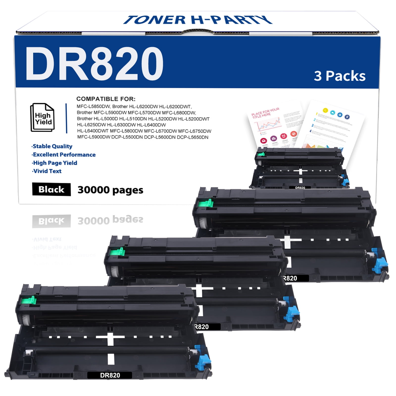 DR-820 Drum Unit Compatible Replacement Brother DR820 HL-L6200DW MFC-L5850DW - View #6