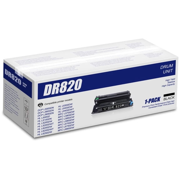 DR820 Compatible Drum Unit Replacement for Brother DCP-L5600DN MFC-L5700DW Printer - Black, 1 Pack