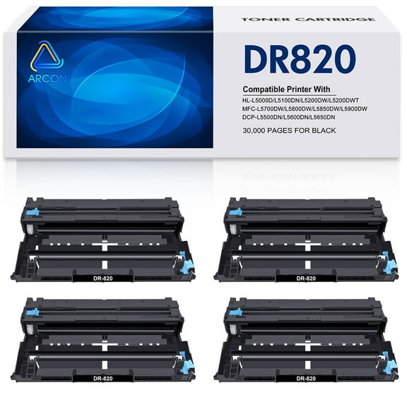 DR820 Drum Unit Replacement Compatible for Brother DR820 DR 820 DR-820 to use with HL-L6200DW MFC-L5900DW HL-L5100DN MFC-L5800DW MFC-L5700DW HL-L5200DWT MFC-L6700DW HL-L5200DW (4 Black)