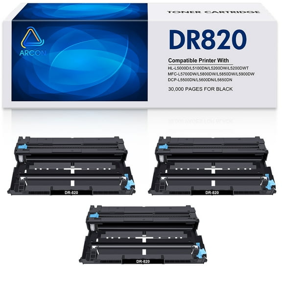 DR820 Drum Unit Replacement Compatible for Brother DR820 DR 820 DR-820 to use with HL-L6200DW MFC-L5900DW HL-L5100DN MFC-L5800DW MFC-L5700DW HL-L5200DWT MFC-L6700DW HL-L5200DW (3 Black)