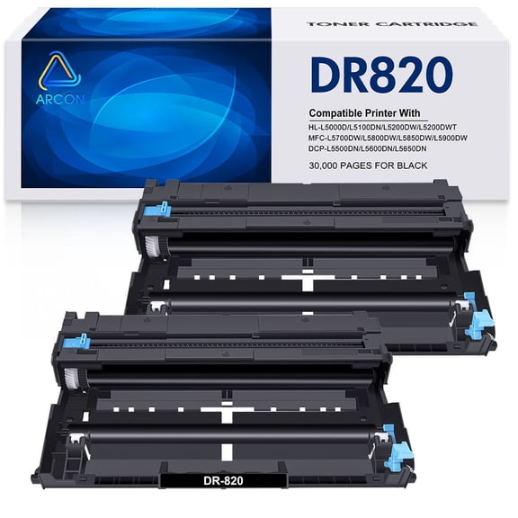 DR820 Drum Unit Replacement Compatible for Brother DR820 DR 820 DR-820 to use with HL-L6200DW MFC-L5900DW HL-L5100DN MFC-L5800DW MFC-L5700DW HL-L5200DWT MFC-L6700DW HL-L5200DW (2 Black)