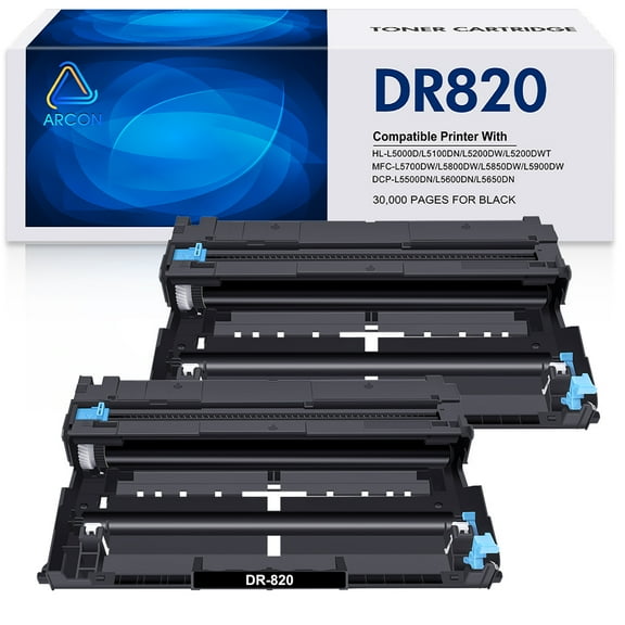 DR820 Drum Unit Replacement Compatible for Brother DR820 DR 820 DR-820 to use with HL-L6200DW MFC-L5900DW HL-L5100DN MFC-L5800DW MFC-L5700DW HL-L5200DWT MFC-L6700DW HL-L5200DW (2 Black)