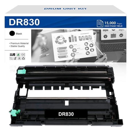 VIPink DR830 Brother Drum Replacement for Brother DR-830 Drum Unit Black for Brother TN-830XL TN-830 TN830 HL-L2460DW MFC-L2820DW DCP-L2640DW HL-L2405W HL-L2400D HL-L2480DW Printer Drum Unit 1-PACK