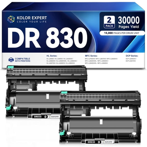 DR830 Drum Compatible for Brother DR830 Drum Unit (NOT Toner) for HL-L2460DW DCP-L2640DW HL-L2480DW Printer (2 Pack)