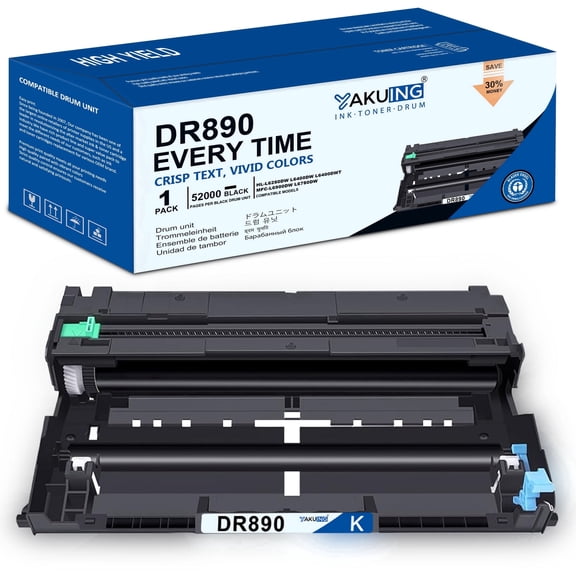 DR890 DR 890 Drum Unit Compatible for Brother DR890 High Yield Black Works with HL-L6250DW MFC-L6900DW [ 1-Pack, 52000 Pages Per drum unit ]