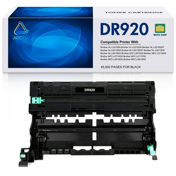 DR920 Black Drum Unit with Chip Compatible for Brother DR-920 HL-L5210DN HL-L5210DW HL-L5210DWT HL-L5215DW HL-L6210DW HL-L6210DWT HL-L6310DW Printers (1-Pack)