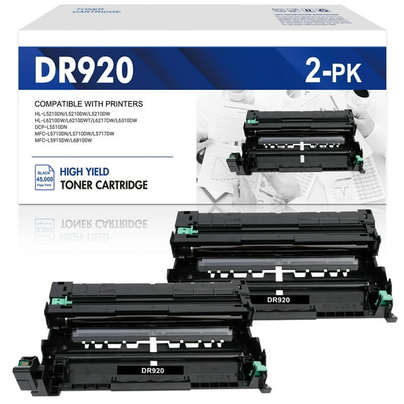 DR920 Drum Unit 2-PACK Compatible for Brother DR920 DR-920 with HL-L5210 HL-L5215DW HL-L6210DW HL-L6217DW HL-L6310DW HL-L6415DW DCP-L5510DN Printer (Drum only)