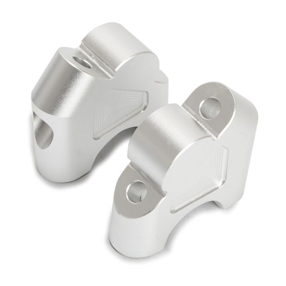 DRAFIDEEP Silver Handlebar Riser for Motorcycle Accessories 1 Pair Cnc ...