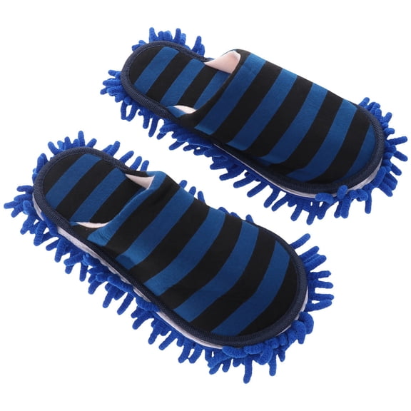 DRAFIDEEP 1 Pair of Yardwe Mop Slippers Blue Cotton Floor Cleaning for Indoor Use