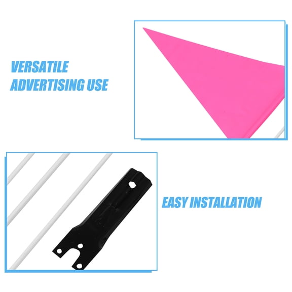 OUNONA Safety Flag with Fiberglass Pole, Rosy Color, High Visibility, Easy to Install for Bike Safety