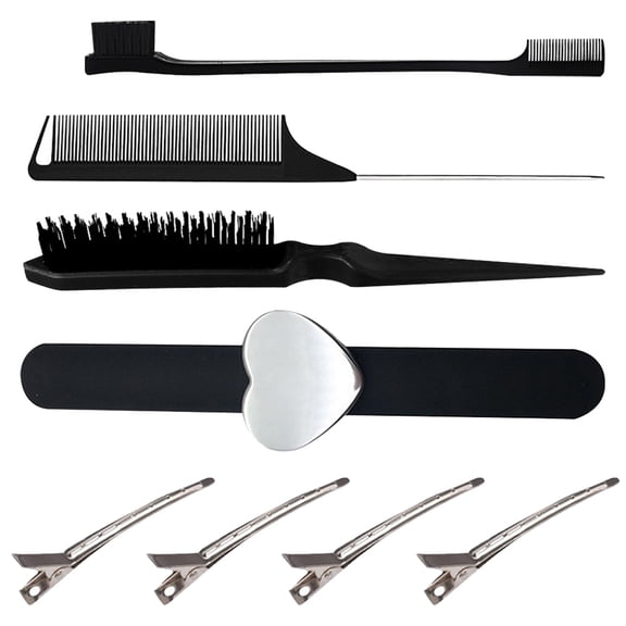DRAFIDEEP 1 Set Black Abs Metal Hair Styling Comb Set With Double Sided Design For Preventing Hair Damage