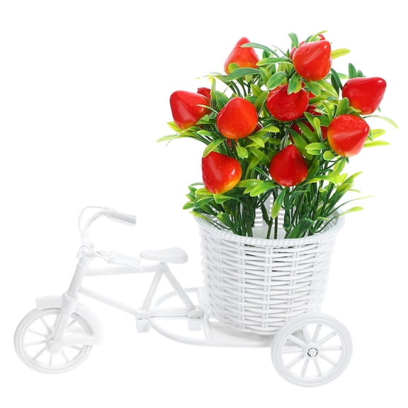 DRAFIDEEP 1 Set Simulated Flower with Bike Basket for Coffee Table Desk Home Wine Cabinets Multi Color