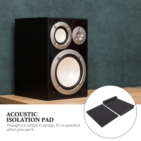 DRAFIDEEP 1 Set Soundproof Pad for Speakers Polyurethane Black Vibration Reduction