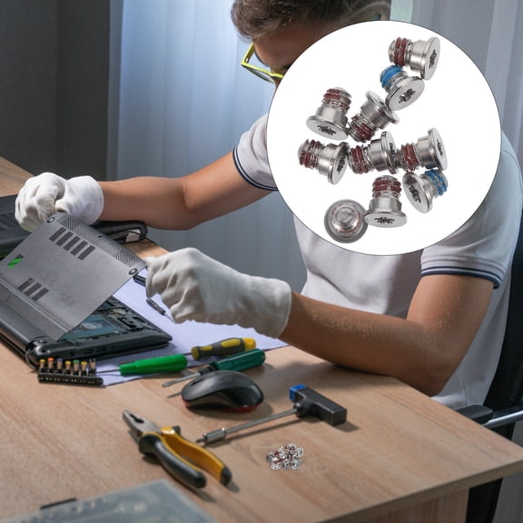 DRAFIDEEP 10 Screws Silver Precision Screw Kit for Tech Users Bottom Case Fixing in 0.12x0.14in